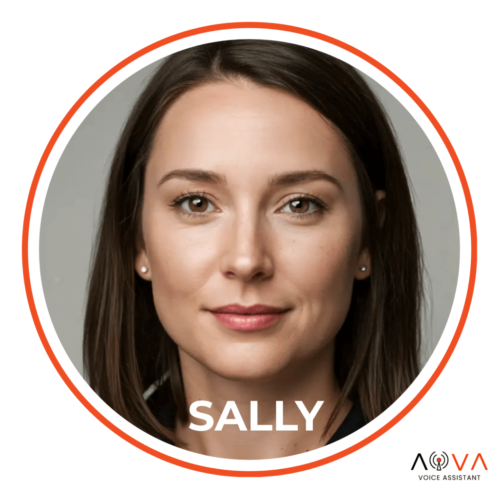 Sally is a warm, friendly AI voice assistant, perfect for bookkeepers, stylists, and client-focused businesses.