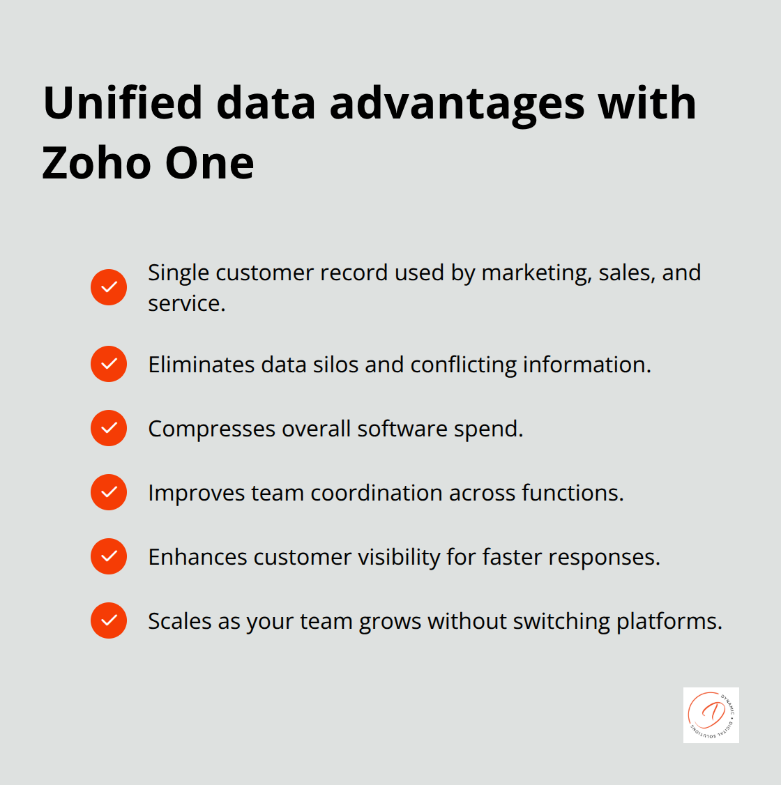Checklist of benefits from a unified customer record across teams