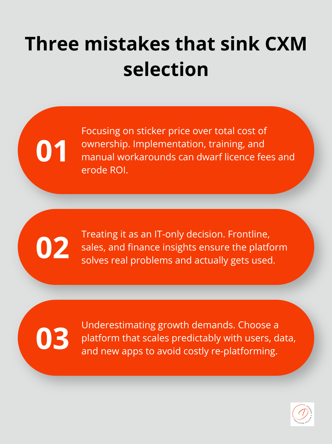 Top three CXM selection mistakes and why they matter