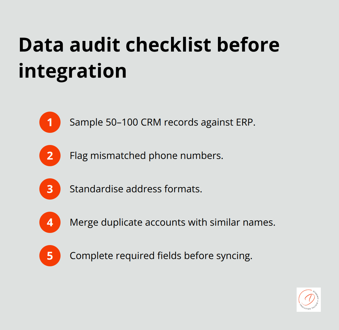 Compact checklist of key pre-integration data quality checks - customer relationship management erp