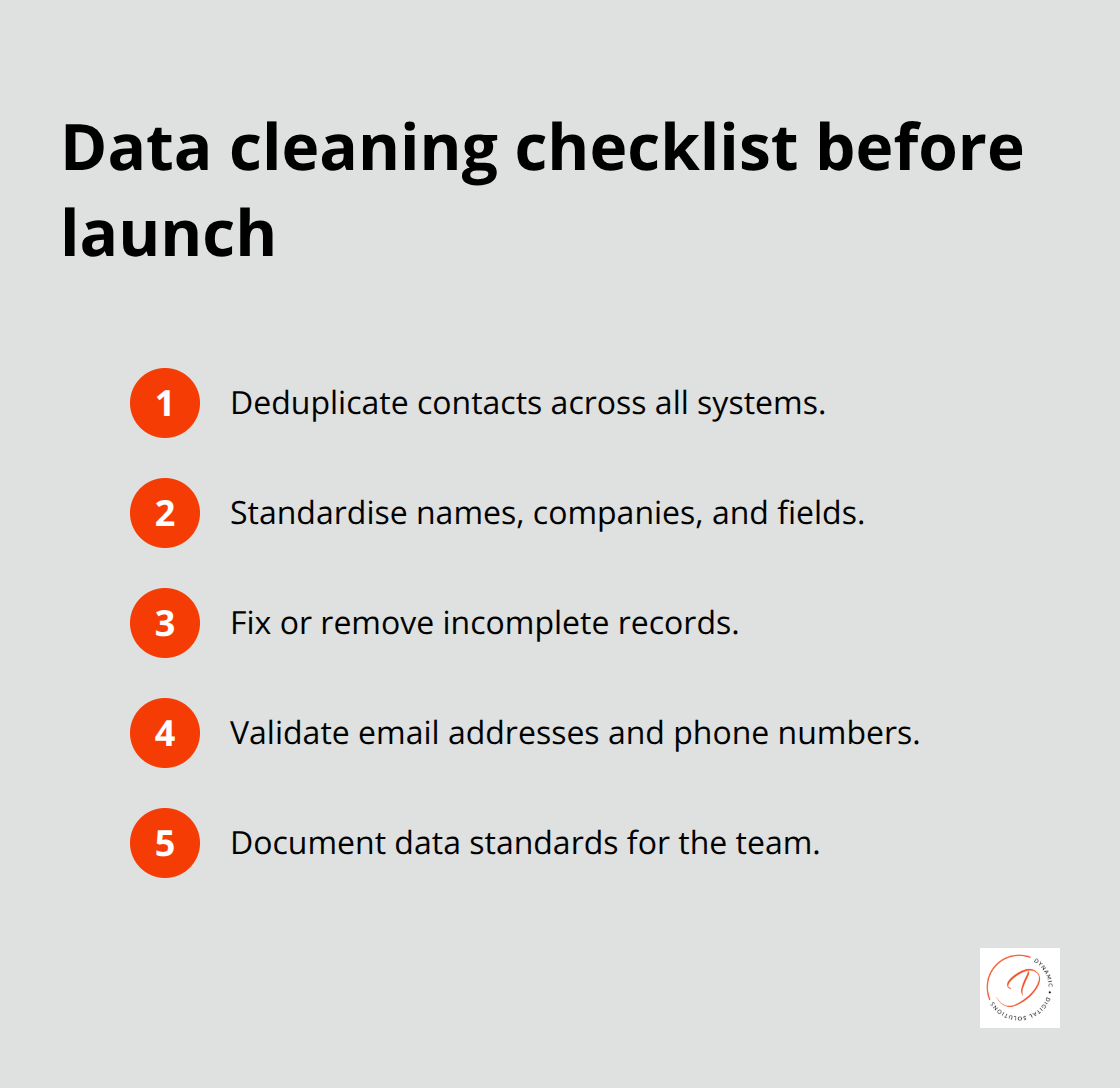 Compact checklist of essential data cleaning steps for Australian marketing automation