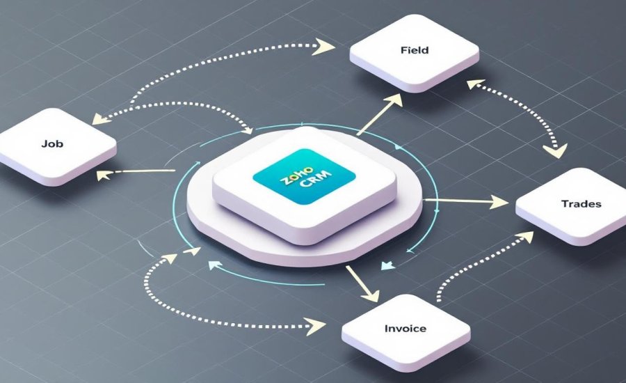 Zoho CRM Data Flow for Field Service & Trades: Designing Cohesive Job-to-Invoice Movement